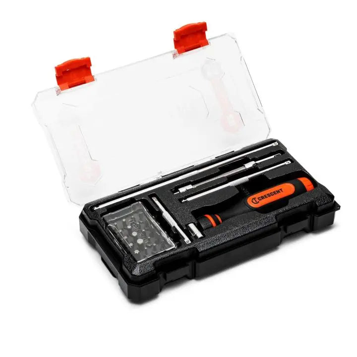 CRESCENT Set of 26 Ratcheting Bit Driver - GW CRBSDS26PC Bit Driver Set CRESCENT