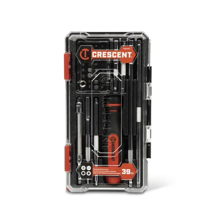 CRESCENT Set of 39 Ratcheting Bit Driver - GW CRBSDS39PC Bit Driver Set CRESCENT