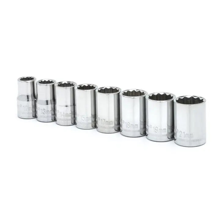 CRESCENT Set of 8 1/2 in Drive 12-Point Metric Standard Socket - GW CSAS1N CRESCENT