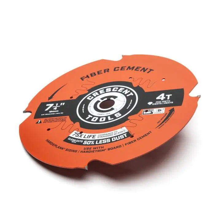CRESCENT Fiber Cement Circular Saw Blade, 7-1/4 in x 4-Tooth - GW CSBFC-704 Saw Blade CRESCENT