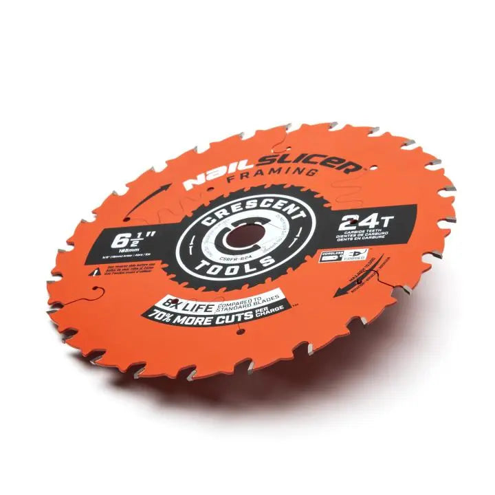 CRESCENT NailSlicer Framing Circular Saw Blade, 6-1/2 in x 24-Tooth - GW CSBFR-624 Saw Blade CRESCENT