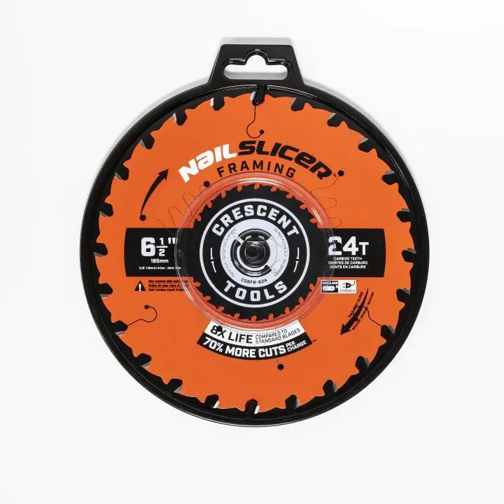 CRESCENT NailSlicer Framing Circular Saw Blade, 6-1/2 in x 24-Tooth - GW CSBFR-624 Saw Blade CRESCENT