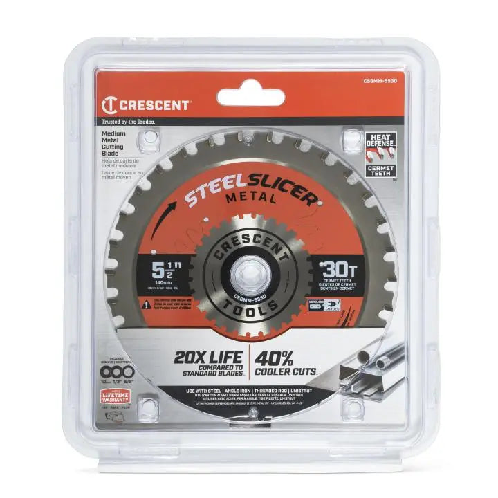 CRESCENT SteelSlicer Medium Metal Circular Saw Blade, 5-1/2 in x 30-Tooth - GW CSBMM-5530 Saw Blade CRESCENT