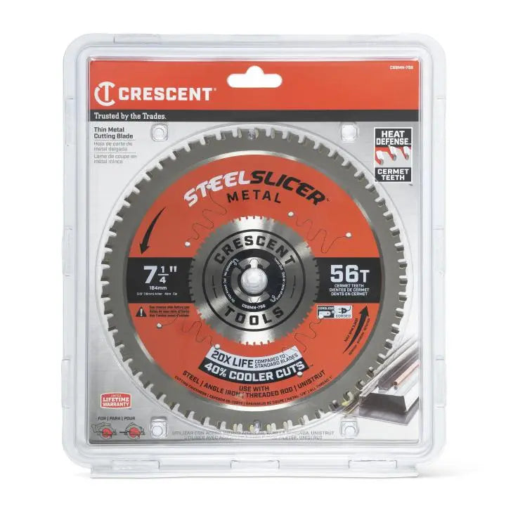 CRESCENT SteelSlicer Thin Metal Circular Saw Blade, 7-1/4 in x 56-Tooth - GW CSBMN-756 Saw Blade CRESCENT