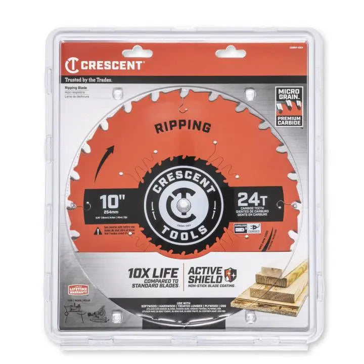 CRESCENT Ripping Circular Saw Blade, 10 in x 24-Tooth - GW CSBRP-1024 Saw Blade CRESCENT