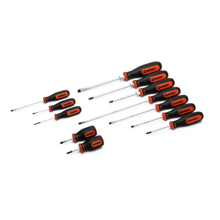 CRESCENT Set of 12 Dual Material Screwdriver - GW CSDS12PCSET Screwdriver Set CRESCENT