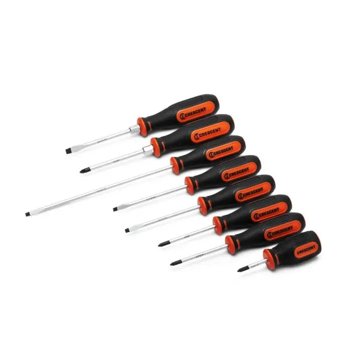 CRESCENT Set of 8 Dual Material Screwdriver - GW CSDS8PCSET Screwdriver Set CRESCENT