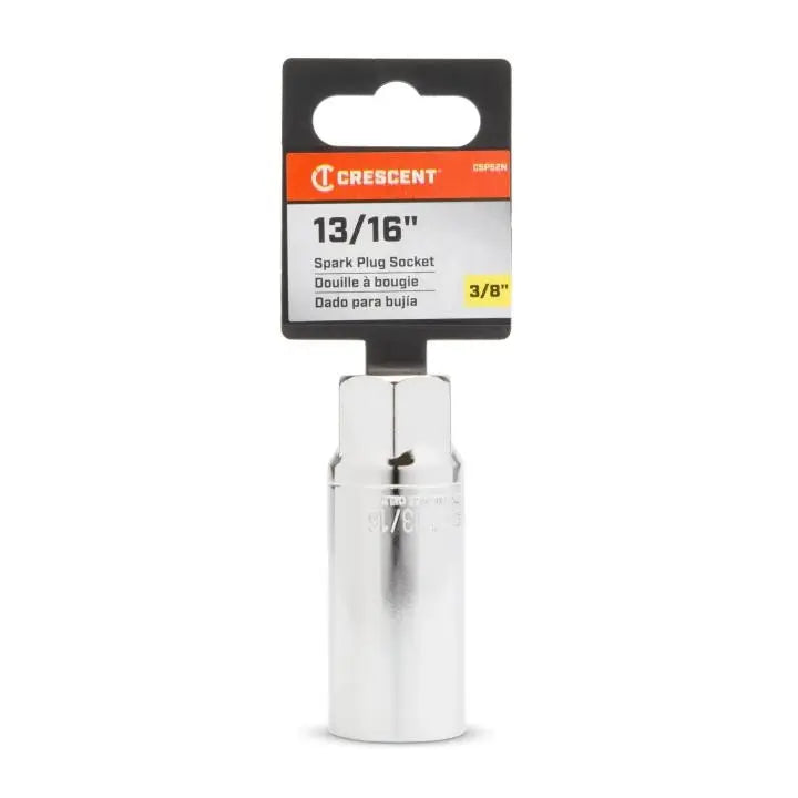 CRESCENT 3/8 in Drive 6 Point 2-1/2 in Magnetic Spark Plug Socket, 13/16 in - GW CSPS2N