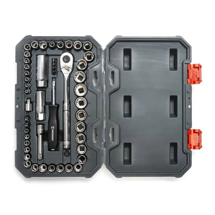 CRESCENT Set of 50 1/4 in/3/8 in Drive 6/12-Point SAE/Metric Mechanics Tool - GW CSWS13C CRESCENT