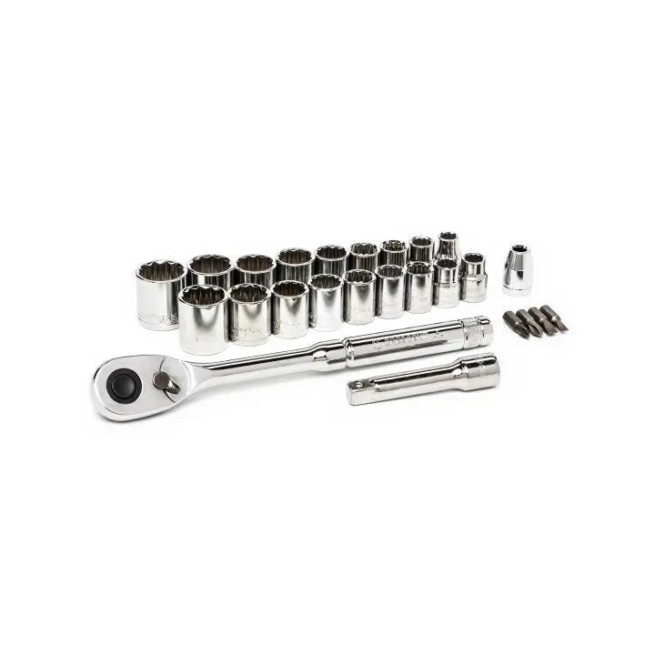 CRESCENT25 Pc. 3/8" Drive 12 Point Standard SAE/Metric Mechanics Tool Set - CSWS7C CRESCENT
