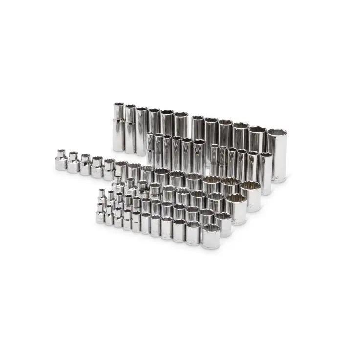 CRESCENT 121 Pc. 1/4" & 3/8" Drive 6 and 12 Point Standard & Deep SAE/Metric Mechanics Tool Set -CTK121C CRESCENT