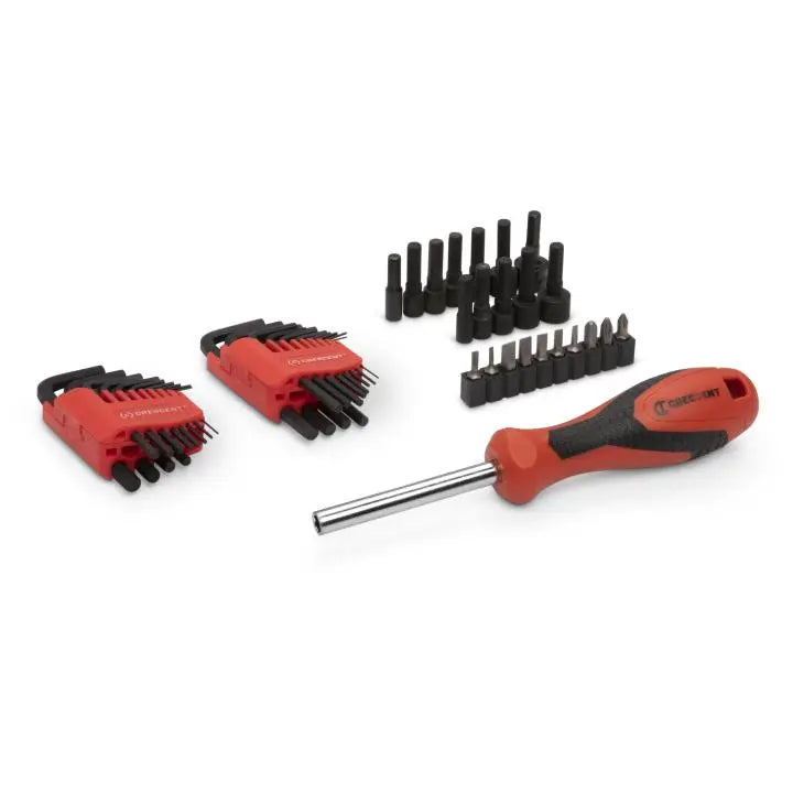 CRESCENT 121 Pc. 1/4" & 3/8" Drive 6 and 12 Point Standard & Deep SAE/Metric Mechanics Tool Set -CTK121C CRESCENT