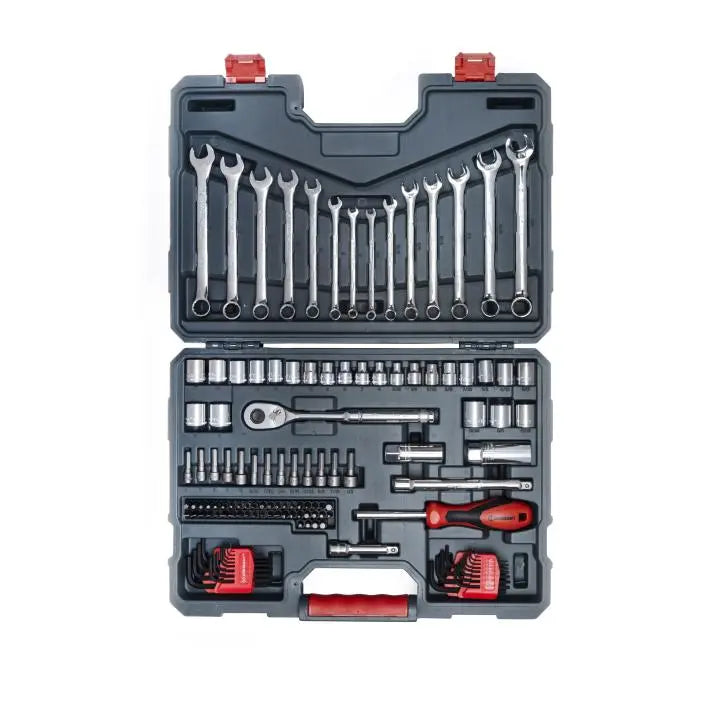 CRESCENT 128 Pc. 3/8" Drive 12 Point Standard SAE/Metric Mechanics Tool Set -CTK128C CRESCENT