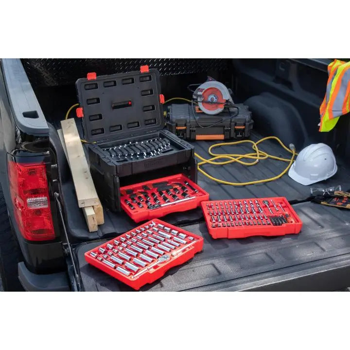 CRESCENT Set of 229 1/4 in, 3/8 in, 1/2 in Mechanics Hand Tool with 3-Drawer Storage Case - GW CTK229C Mechanic's Tool Set CRESCENT