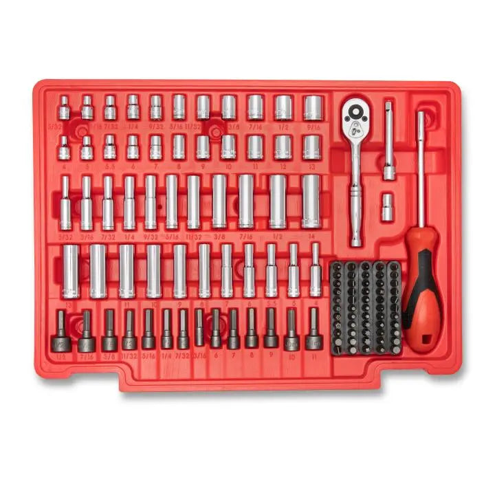 CRESCENT Set of 229 1/4 in, 3/8 in, 1/2 in Mechanics Hand Tool with 3-Drawer Storage Case - GW CTK229C Mechanic's Tool Set CRESCENT
