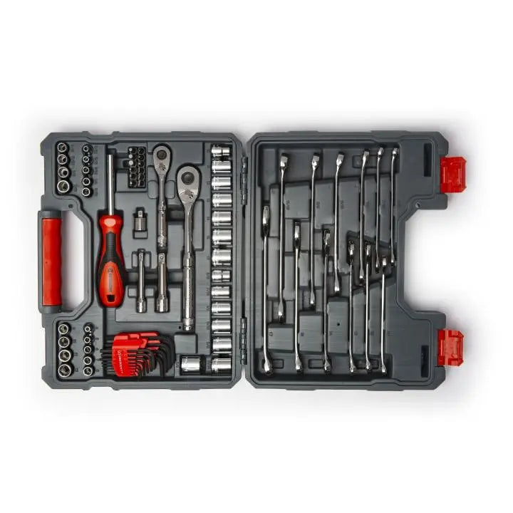 CRESCENT 70 Pc. 1/4" & 3/8" Drive 6 & 12 Point Standard SAE/Metric Mechanics Tool Set -CTK70C CRESCENT