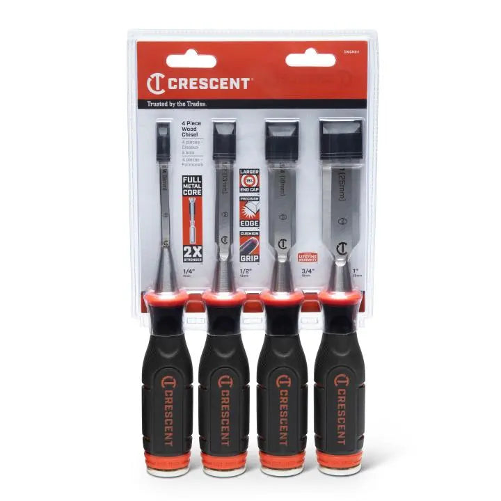 CRESCENT Set of 4 Wood Chisel - GW CWCHS4 Chisel Set CRESCENT