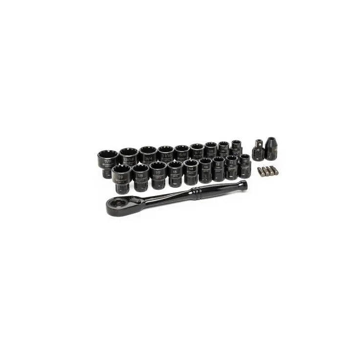 CRESCENT 25 Pc. 3/8" Drive Pass-Thru® X6® Standard Spline Mechanics Tool Set - CX6PT25 CRESCENT