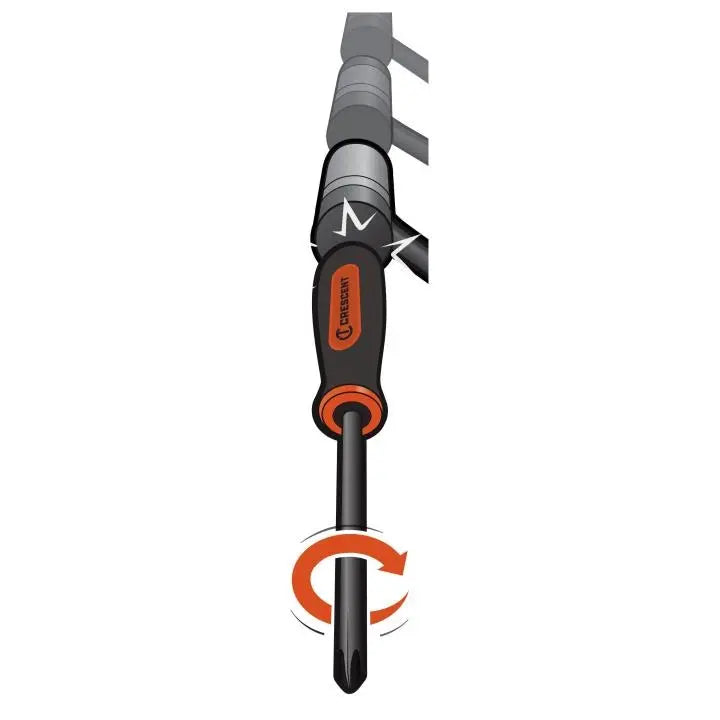 CRESCENT Screw Biter Slotted Dual Material Extraction Screwdriver, 1/4 in x 4 in - GW CIMSDSL Screwdriver CRESCENT