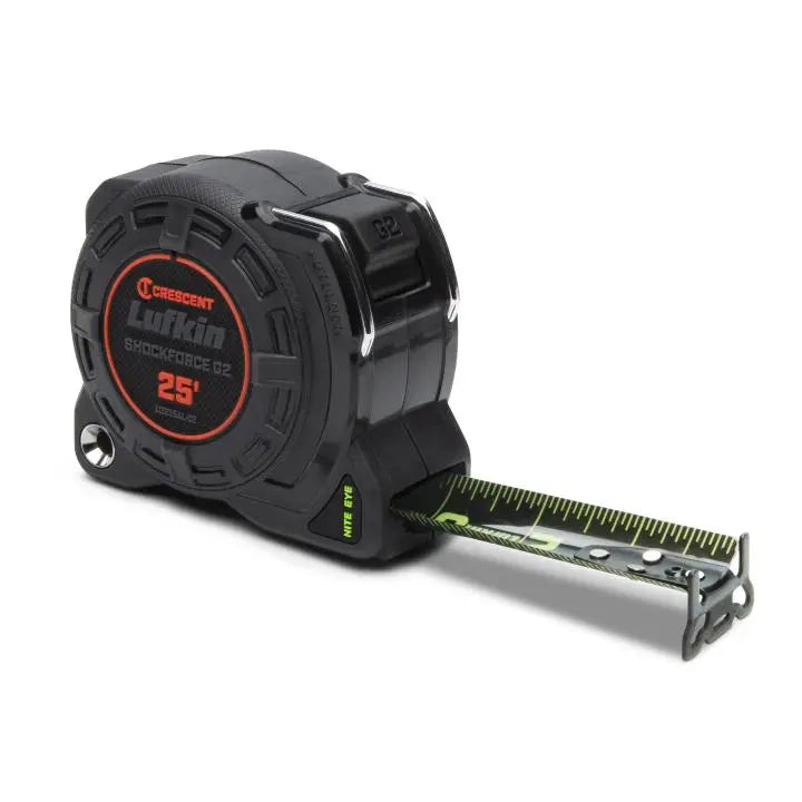 LUFKIN 1-1/4 in x 25 ft Shockforce Nite Eye G2 Auto-Lock Tape Measure - GW L1225BAL-02 Measuring Tape LUFKIN