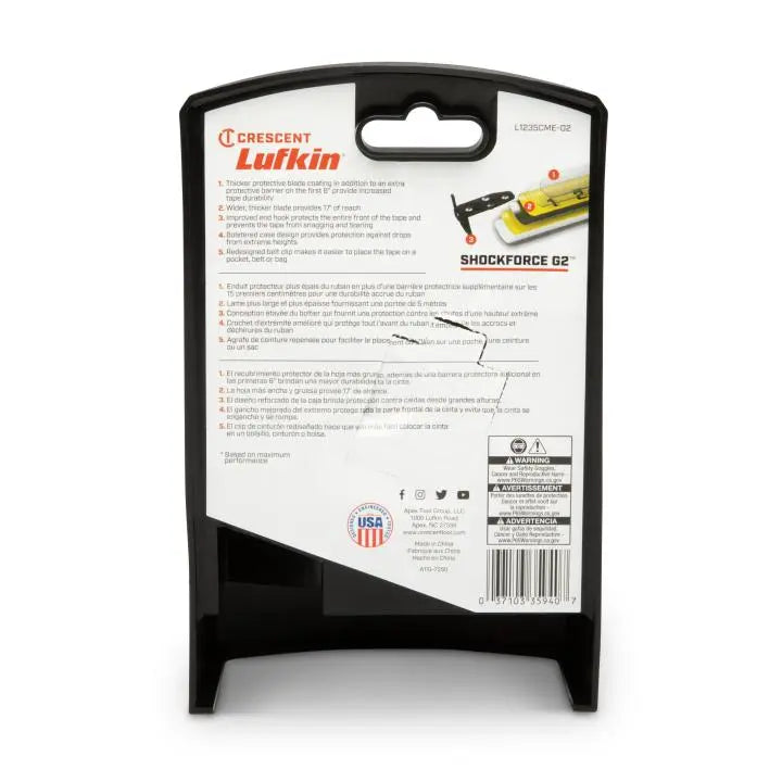 LUFKIN 1-1/4 in x 33 ft Shockforce G2 Tape Measure - GW L1235CME-02 Measuring Tape LUFKIN