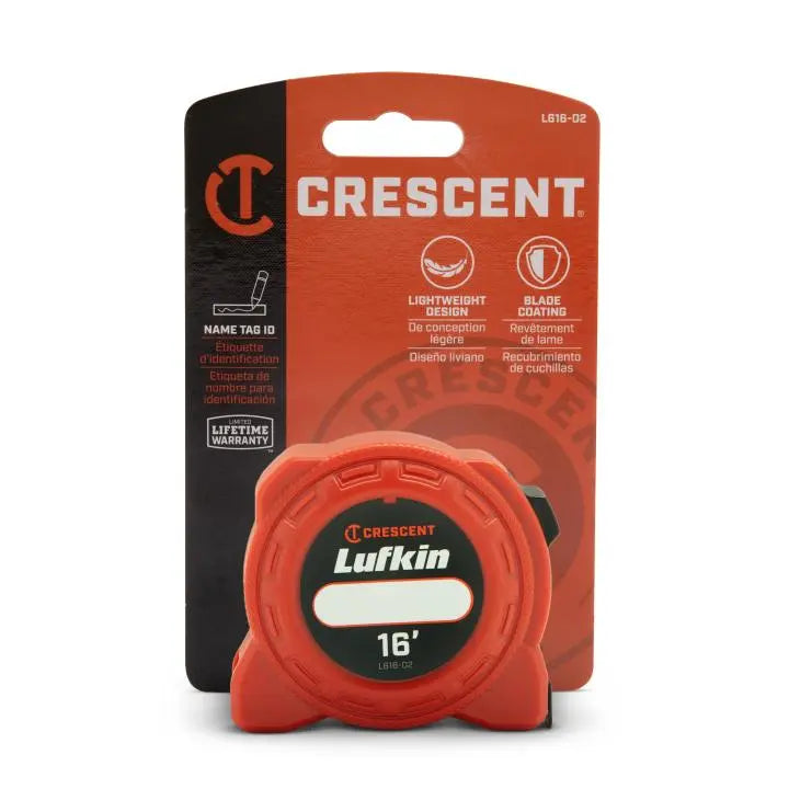 LUFKIN 3/4 in x 16 ft L600 Series Yellow Clad Power Tape Measure - GW L616-02 Measuring Tape LUFKIN