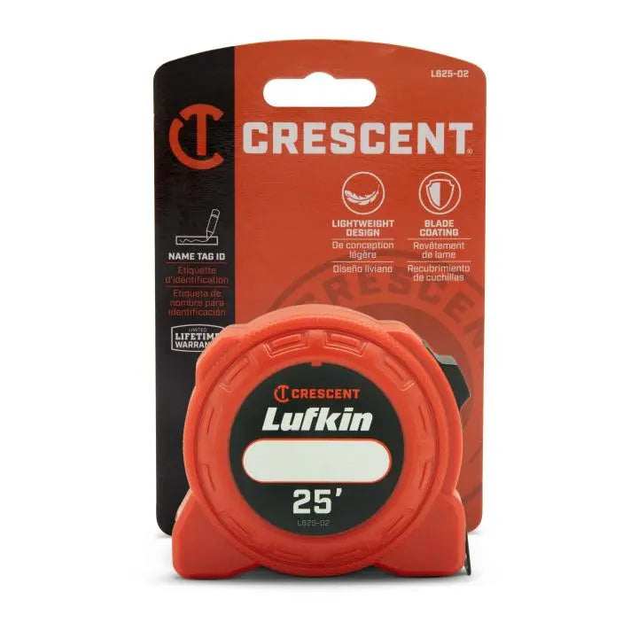 LUFKIN 1 in x 25 ft L600 Series Power Tape Measure - GW L625-02 Measuring Tape LUFKIN