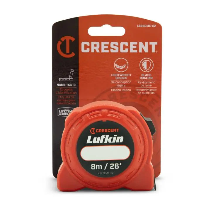 LUFKIN 1 in x 26 ft L600 Series Power Tape Measure - GW L625CME-02 Measuring Tape LUFKIN