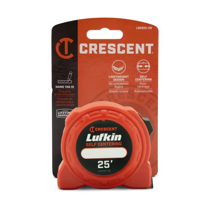 LUFKIN 1 in x 25 ft L600 Series Self Centering Power Tape Measure - GW L625SC-02 Measuring Tape LUFKIN