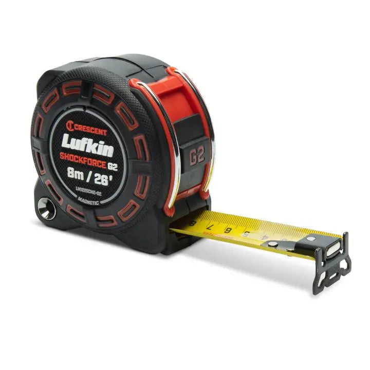 LUFKIN 1-1/4 in x 26 ft Shockforce G2 Magnetic Tape Measure - GW LM1225CME-02 Measuring Tape LUFKIN