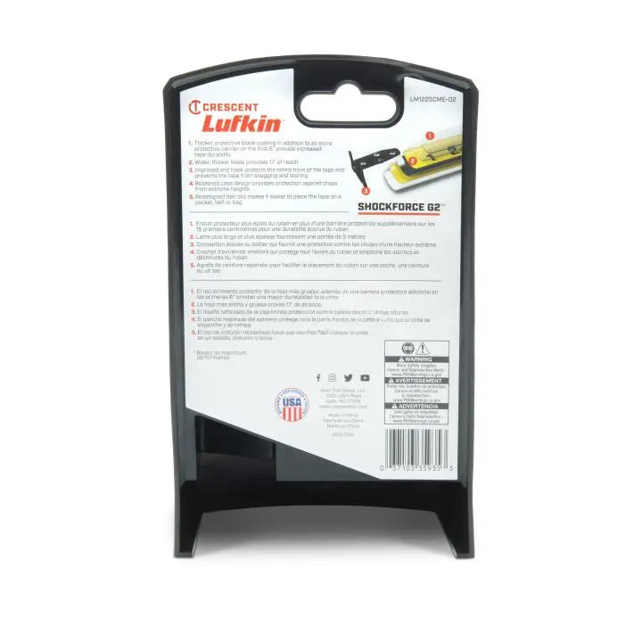 LUFKIN 1-1/4 in x 26 ft Shockforce G2 Magnetic Tape Measure - GW LM1225CME-02 Measuring Tape LUFKIN