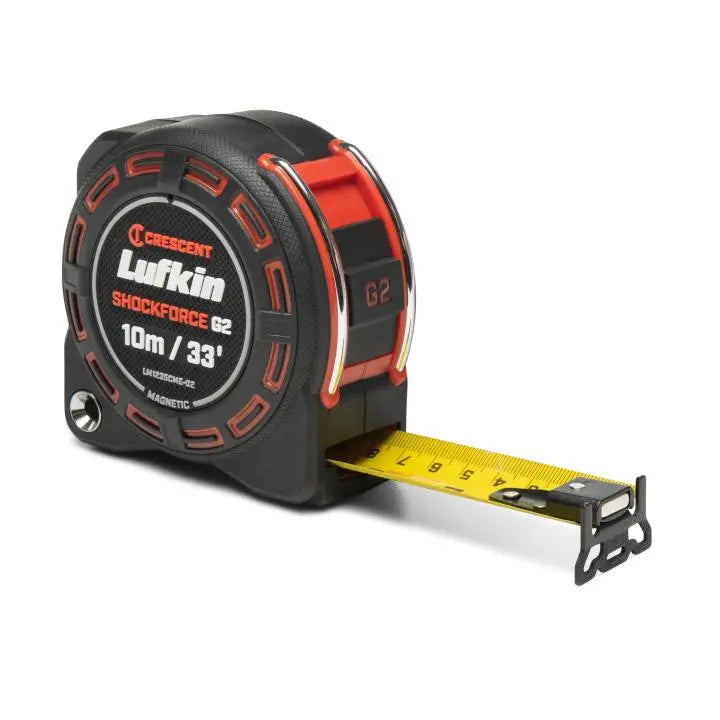 LUFKIN 1-1/4 in x 33 ft Shockforce G2 Magnetic Tape Measure - GW LM1235CME-02 Measuring Tape LUFKIN