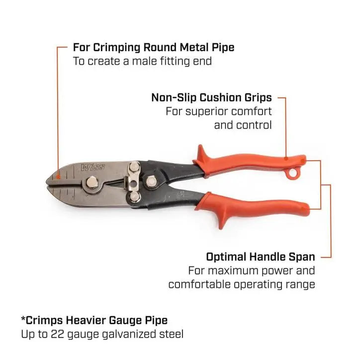 WISS 5-Blade Hand Crimper, 9-3/4 in - GW WC5SN WISS