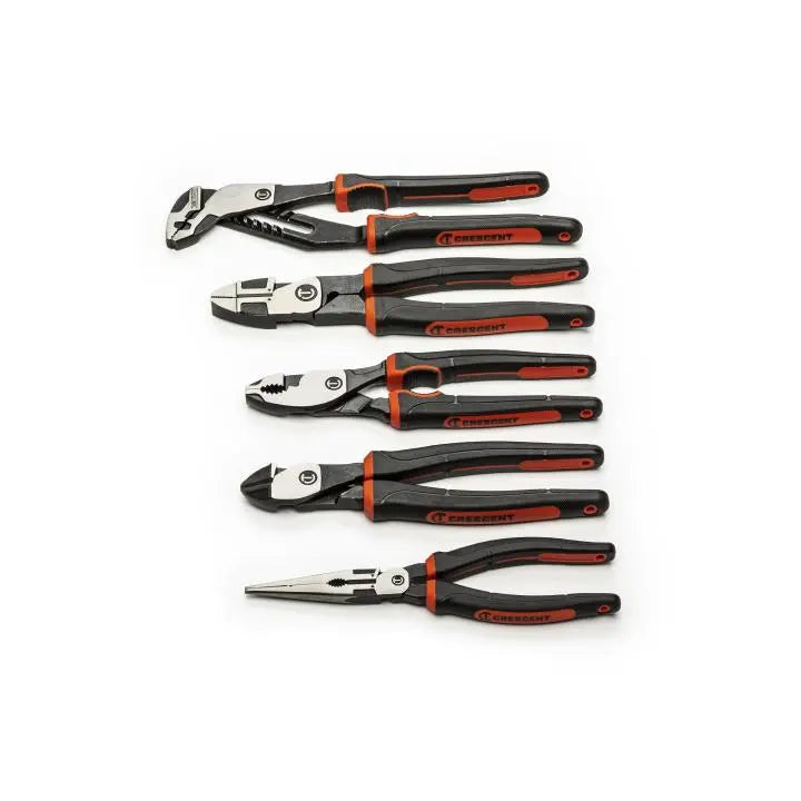 CRESCENT Set of 5 Z2 Mixed Dual Material Pliers - GW Z2SET5CG-06 Plier Set CRESCENT