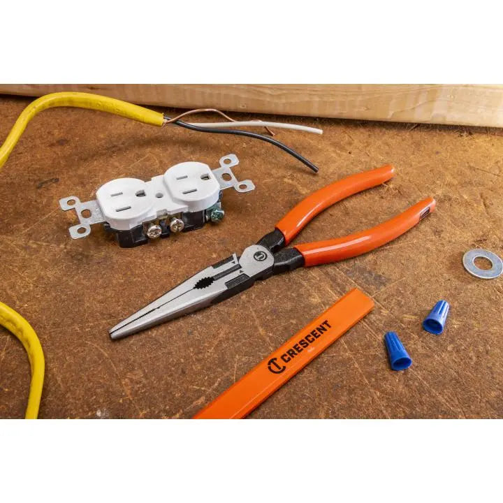 CRESCENT Long Nose Plier with Dipped Handle, 8 in - GW Z6548-06 Plier CRESCENT