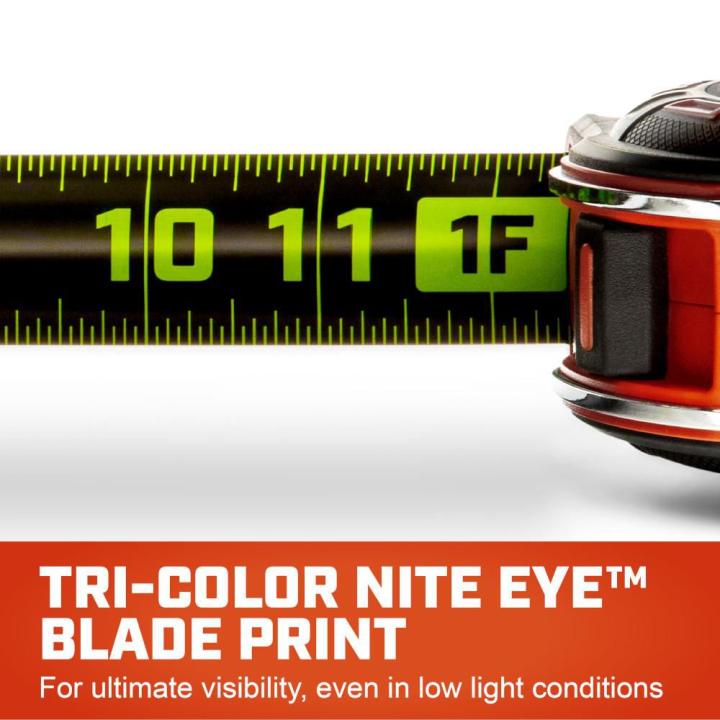 Lufkin Crescent 1-1/4" x 16' SHOCKFORCE NITE EYE™ Tape Measure - GW L1316B-02