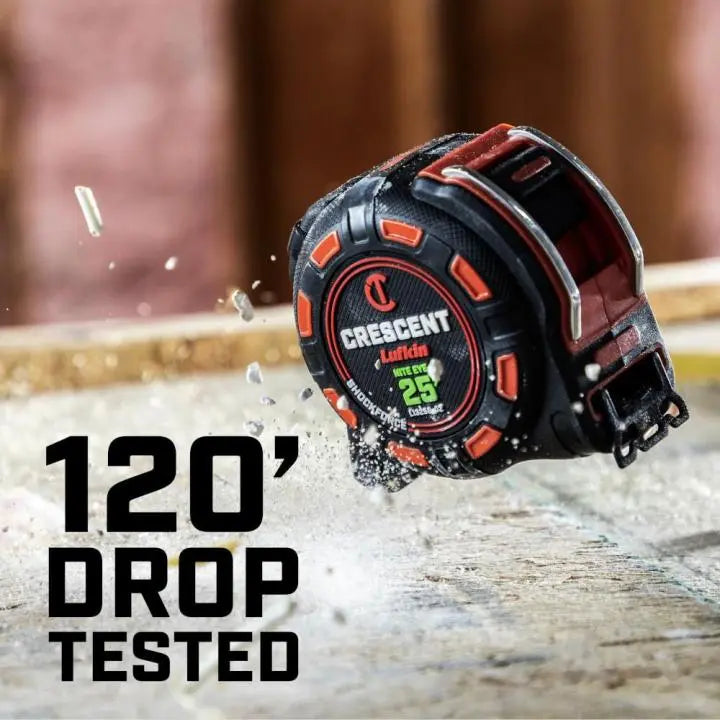 CRESCENT 1-1/4" x 8 M/26' SHOCKFORCE NITE EYE™ Tape Measure