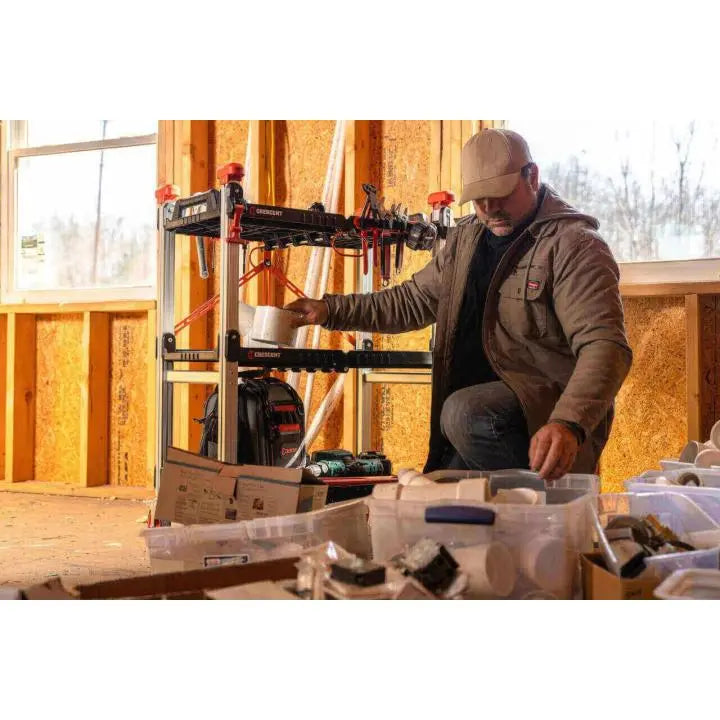 CRESCENT SITERUNNER 3-Shelf Folding Jobsite Cart - GW F3SCBL CRESCENT