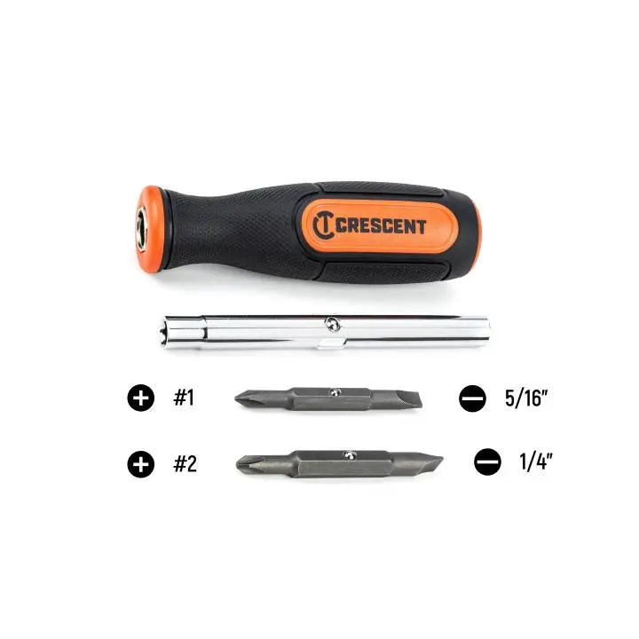 CRESCENT Set of 4 6-in-1 Interchangeable Screwdriver - GW CMBS61 Screwdriver Set CRESCENT
