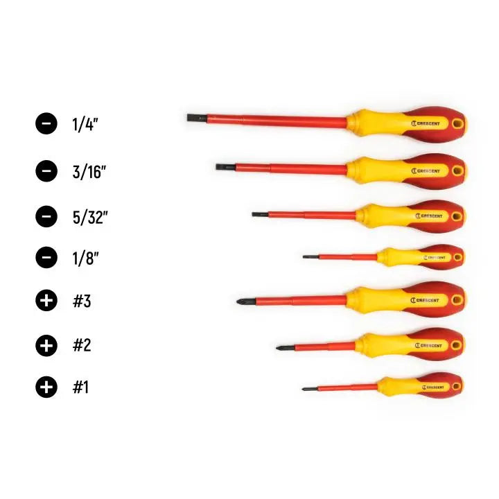 CRESCENT Set of 7 VDE Insulated Screwdriver - GW CTVDESDS CRESCENT