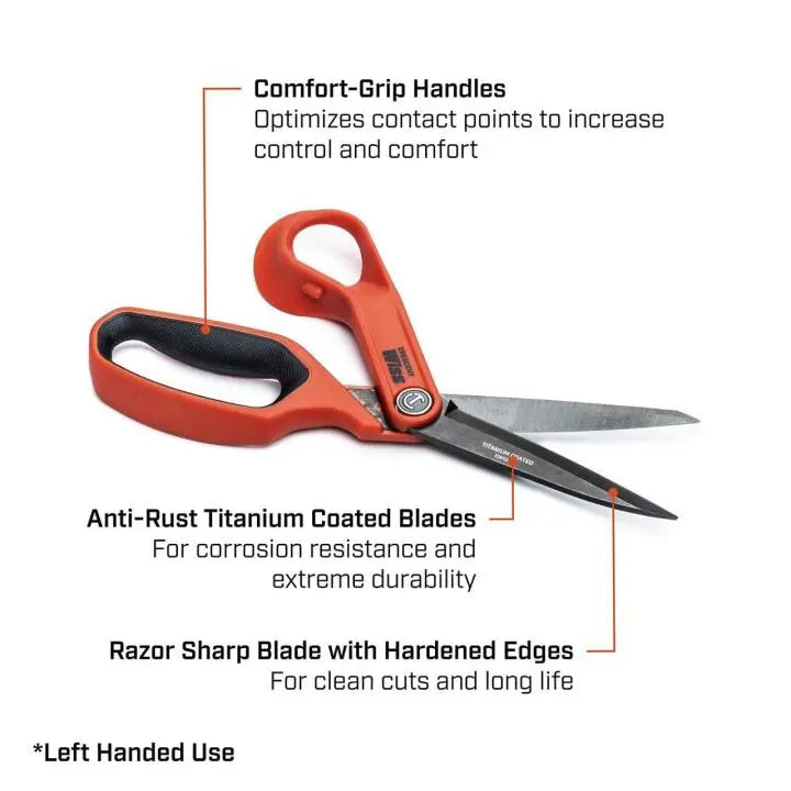 WISS Titanium Coated Offset Left Hand Tradesman Shear, 10 in - GW CW10TL WISS