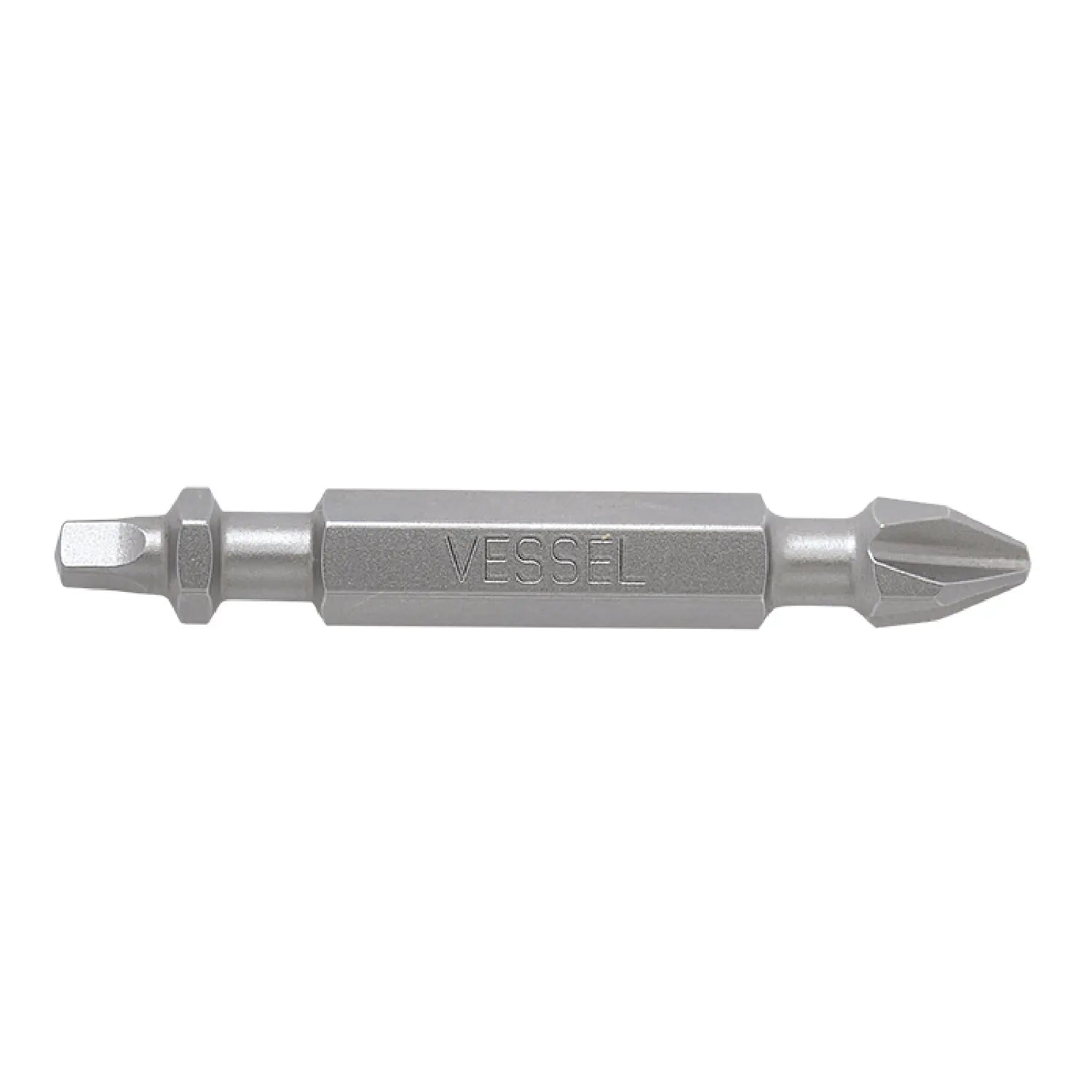 Vessel Tools Set of 2 Neck Double-Ended Torsion Power Bit, PH2, SQ2 x 50mm - VL DEPH2SQ250P2 Vessel Tools