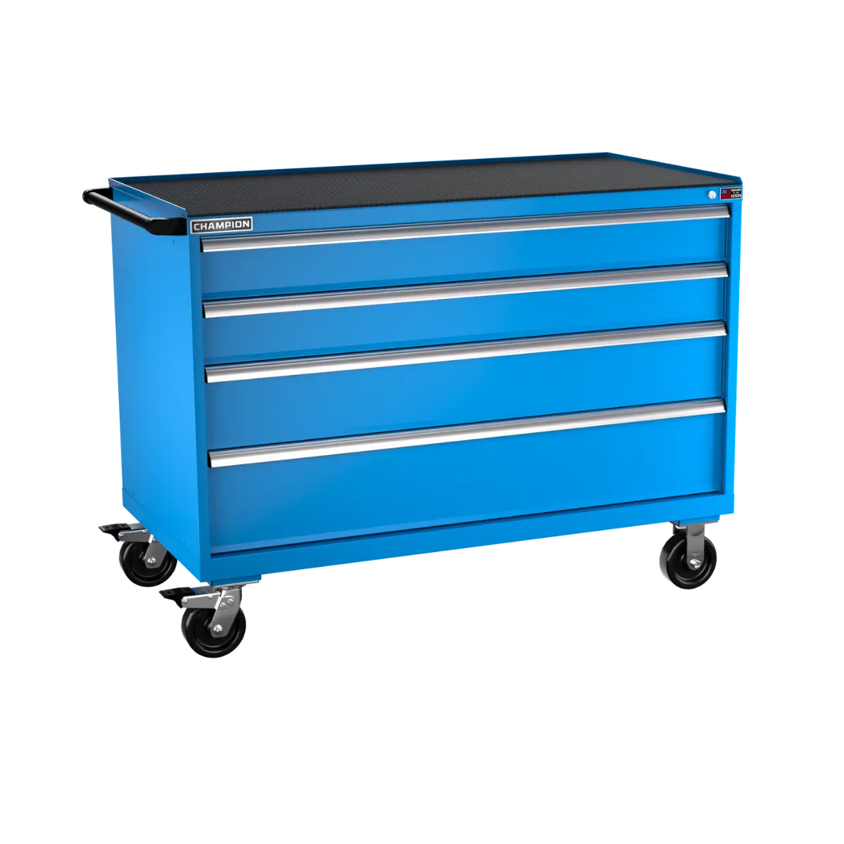 Champion Tool 4-Drawer Metal Mobile Modular Storage Cabinet without Compartments, 56-1/2 W x 42-1/4 H x 28-1/2 D in - CM DW1500-0401IL-MB8-RT Champion Tool Storage