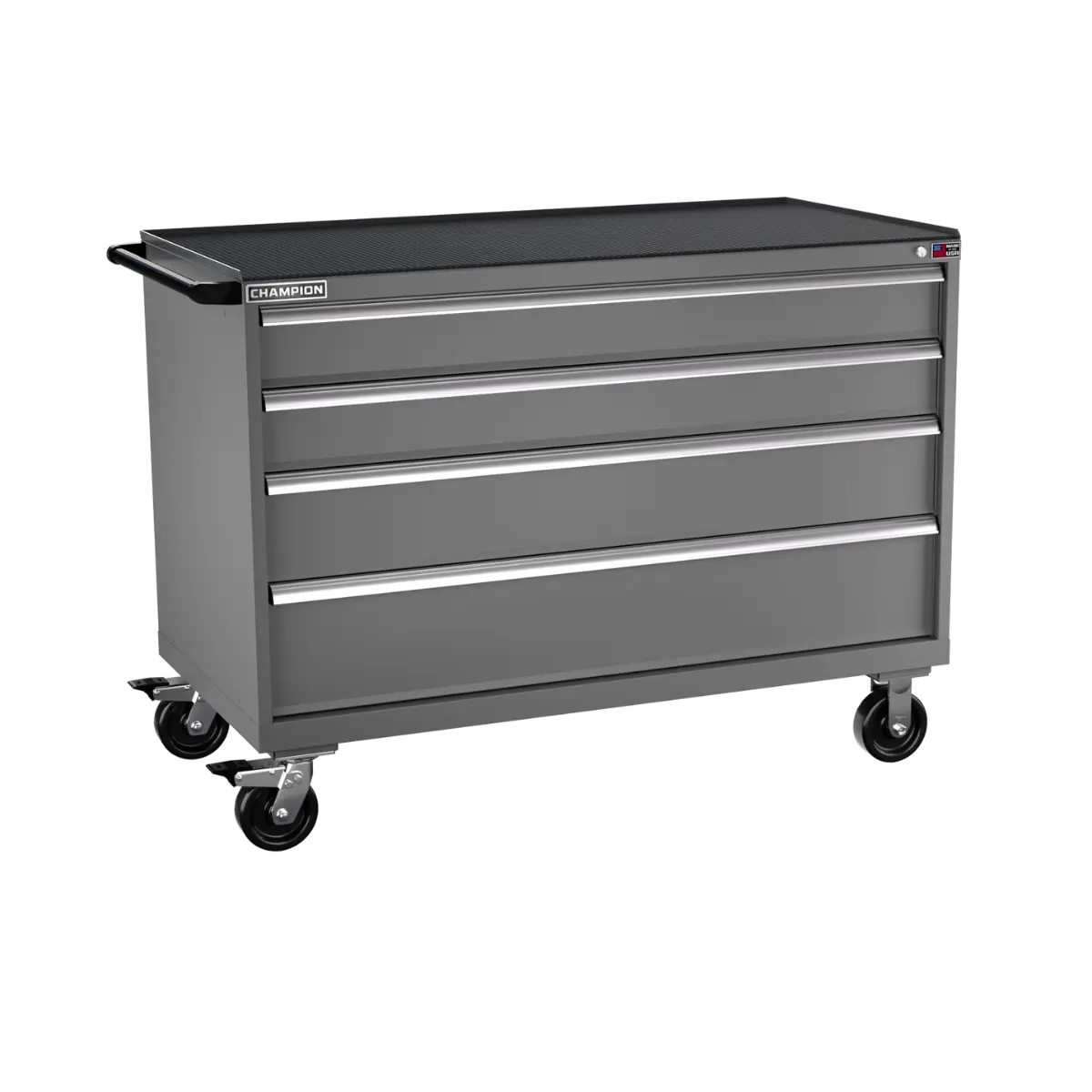Champion Tool 4-Drawer Metal Mobile Modular Storage Cabinet without Compartments, 56-1/2 W x 42-1/4 H x 28-1/2 D in - CM DW1500-0401IL-MB8-RT Champion Tool Storage