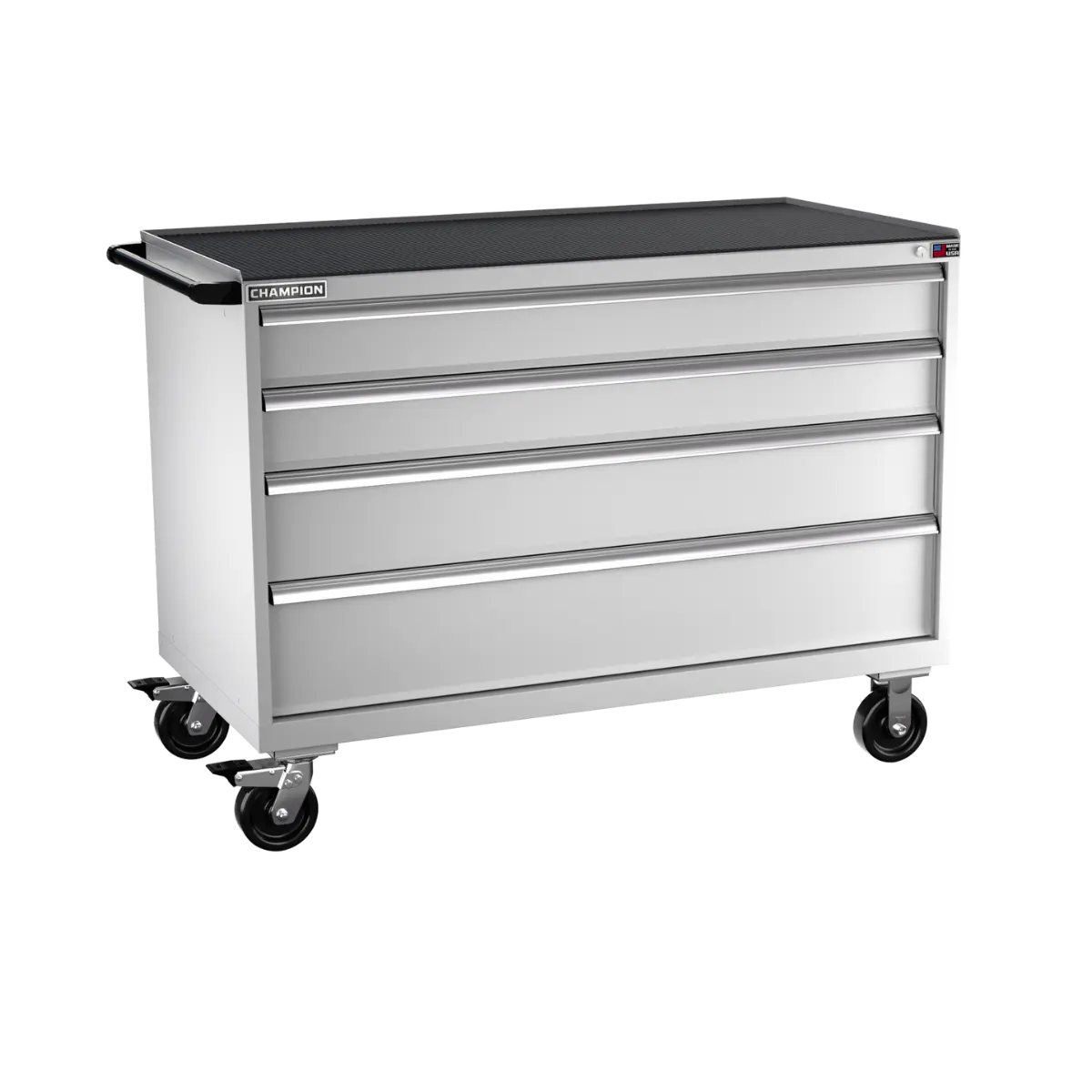 Champion Tool 4-Drawer Metal Mobile Modular Storage Cabinet without Compartments, 56-1/2 W x 42-1/4 H x 28-1/2 D in - CM DW1500-0401IL-MB8-RT Champion Tool Storage