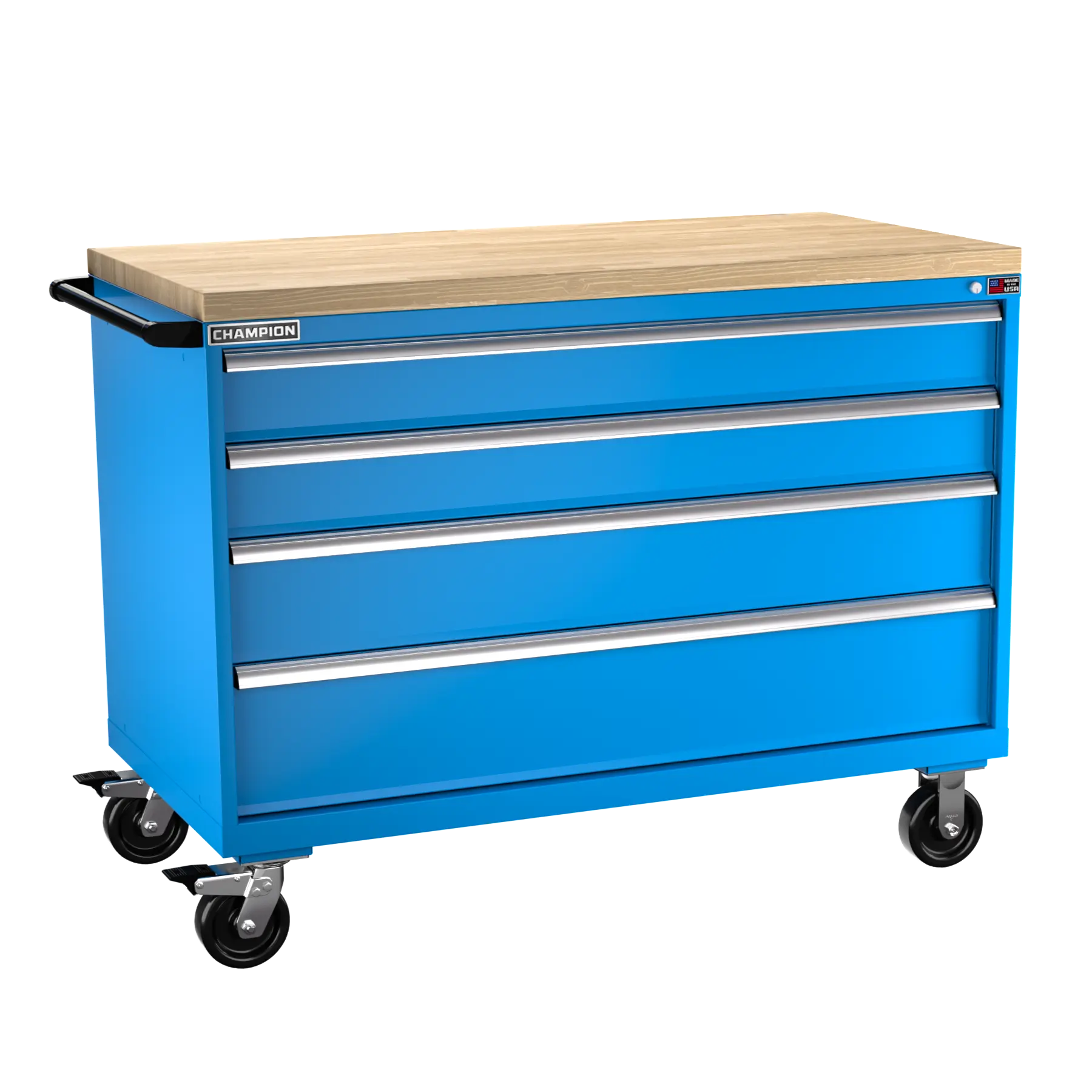 Champion Tool 4-Drawer Metal Mobile Modular Storage Cabinet with 108 Compartments, 56-1/2 W x 43-1/4 H x 28-1/2 D in - CM DW1500-0401ILC-MB8-BBT Champion Tool Storage