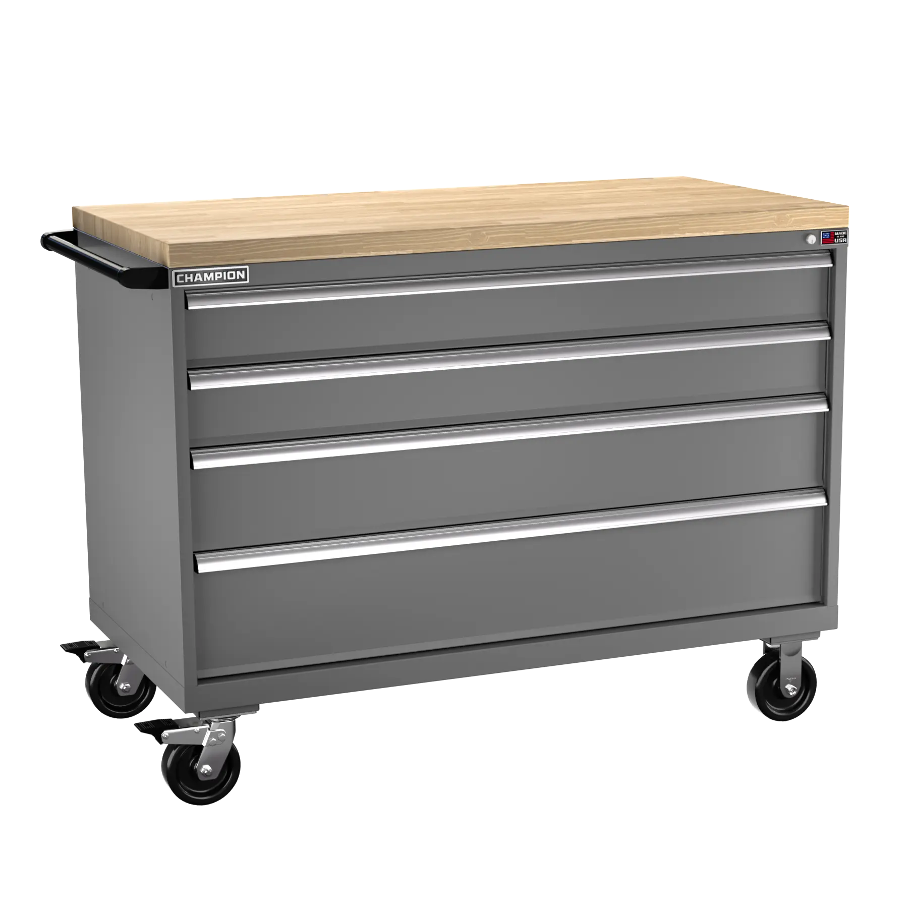 Champion Tool 4-Drawer Metal Mobile Modular Storage Cabinet with 108 Compartments, 56-1/2 W x 43-1/4 H x 28-1/2 D in - CM DW1500-0401ILC-MB8-BBT Champion Tool Storage