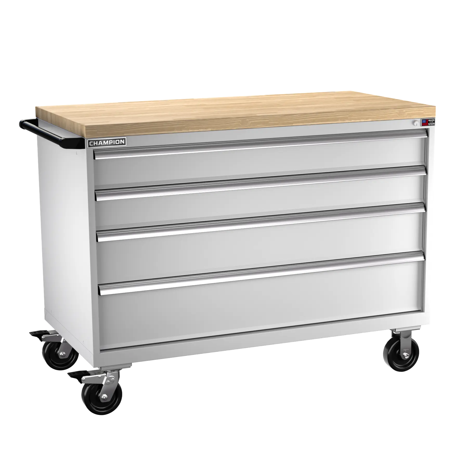 Champion Tool 4-Drawer Metal Mobile Modular Storage Cabinet with 108 Compartments, 56-1/2 W x 43-1/4 H x 28-1/2 D in - CM DW1500-0401ILC-MB8-BBT Champion Tool Storage