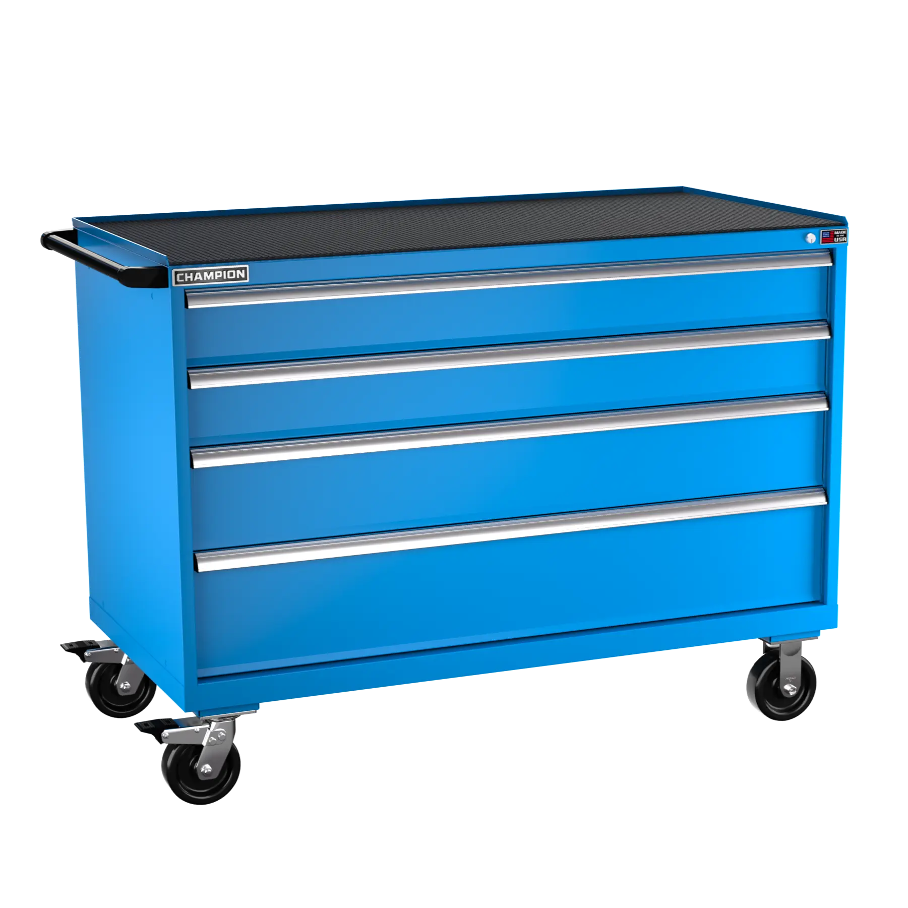 Champion Tool 4-Drawer Metal Mobile Modular Storage Cabinet with 108 Compartments, 56-1/2 W x 42-1/4 H x 28-1/2 D in - CM DW1500-0401ILC-MB8-RT Champion Tool Storage