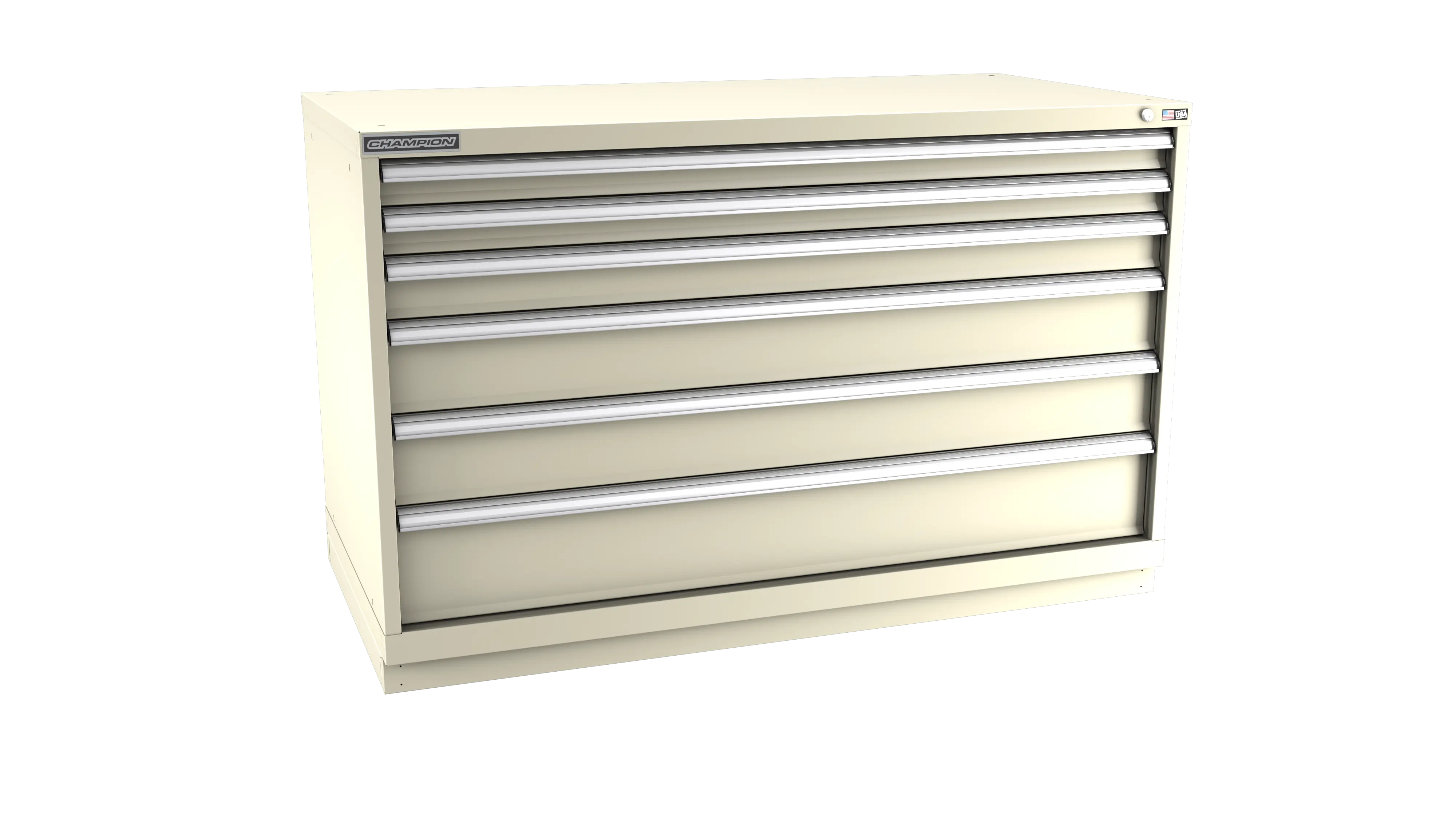 Champion Tool 6-Drawer Modular Cabinet, 56-1/2 W x 35-7/8 H x 28-1/2 D in - CM DW1500-0601-ILC-FTB Champion Tool Storage